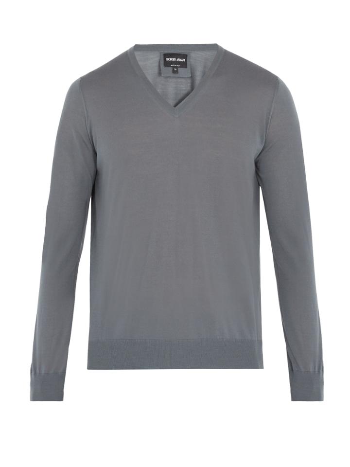Giorgio Armani V-neck Wool Sweater