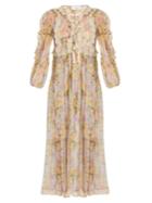 Zimmermann Valour Floral-print Silk-crepon Dress