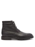 Matchesfashion.com John Lobb - Alder Topstitched Pebbled-leather Boots - Mens - Black