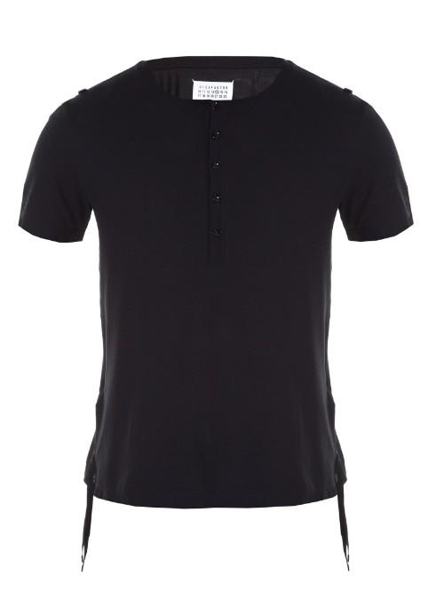Maison Margiela Short-sleeved Henley-collar T-shirt