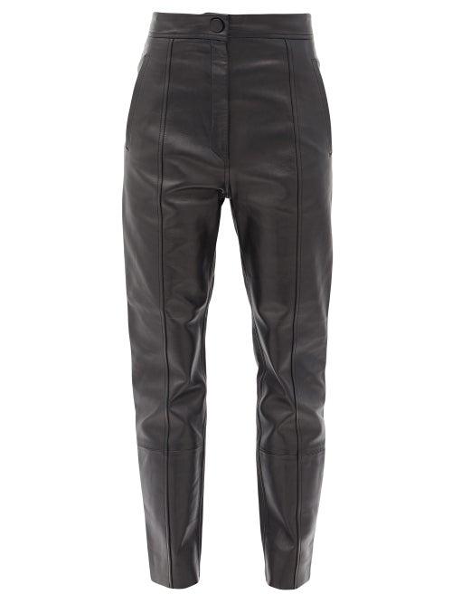 Matchesfashion.com Petar Petrov - Herena Panelled Leather Trousers - Womens - Black