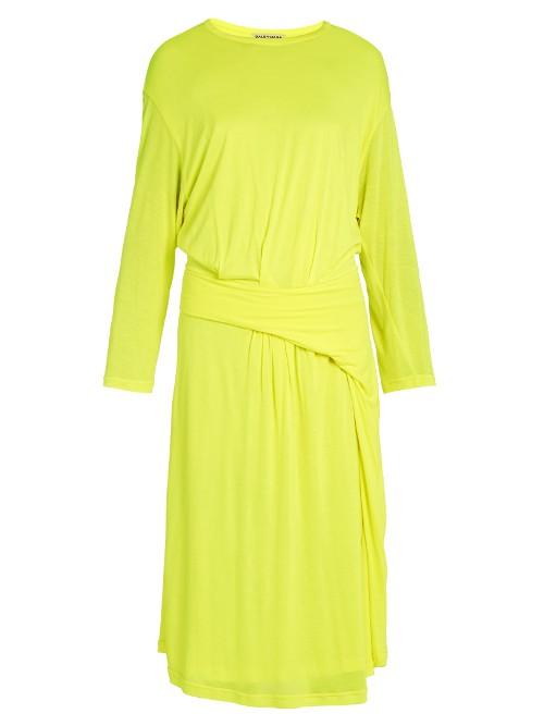 Balenciaga Asymmetric-peplum Jersey Midi Dress