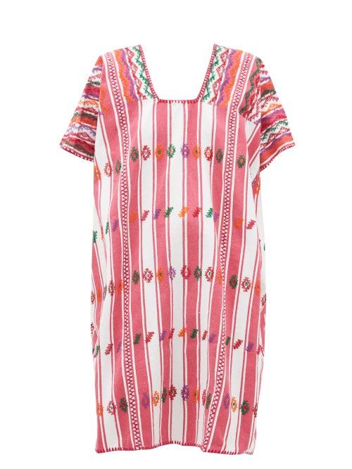Matchesfashion.com Pippa Holt - No.181 Embroidered Cotton Kaftan - Womens - Pink White