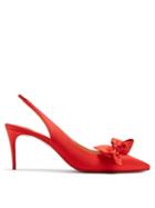 Matchesfashion.com Christian Louboutin - Yasling 80 Slingback Satin Pumps - Womens - Red