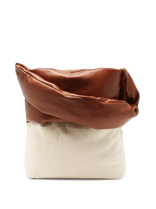 Matchesfashion.com Kassl Editions - Monk Medium Coated-leather And Canvas Shoulder Bag - Womens - White Multi