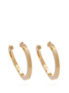 Matchesfashion.com Valentino - Rockstud Twisted Hoop Earrings - Womens - Gold