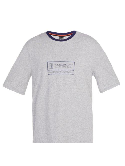 Matchesfashion.com P.e Nation - Tempo Run Cotton T Shirt - Mens - Grey