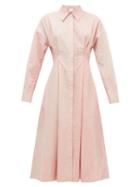 Matchesfashion.com Ssone - Balance Dyed Cotton Poplin Shirtdress - Womens - Light Pink