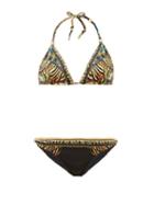 Matchesfashion.com Camilla - Lost Paradise Underwater-print Triangle Bikini - Womens - Black Multi