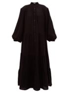 Matchesfashion.com Ryan Roche - Tiered Cashmere Maxi Dress - Womens - Black