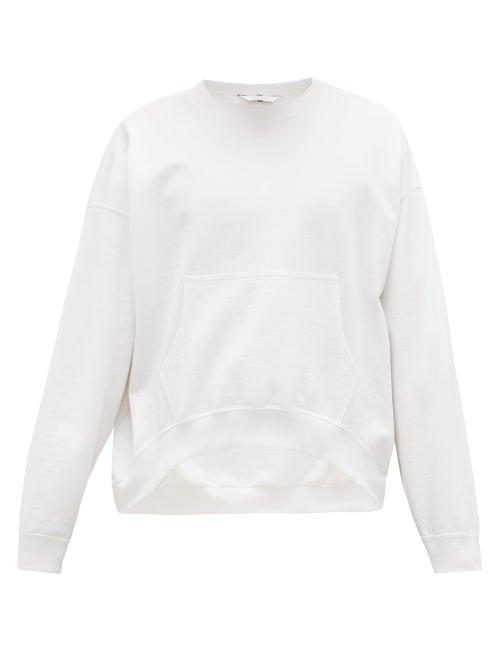 Matchesfashion.com Sasquatchfabrix - Curved-hem Cotton-jersey Sweatshirt - Mens - White