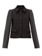 Matchesfashion.com Maison Margiela - Single Breasted Panelled Technical Twill Jacket - Womens - Black Multi