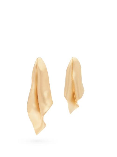 Matchesfashion.com Completedworks - Folded Mismatched Gold Vermeil Earrings - Womens - Gold