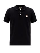 Matchesfashion.com Maison Kitsun - Fox Head-patch Cotton-piqu Polo Shirt - Mens - Black