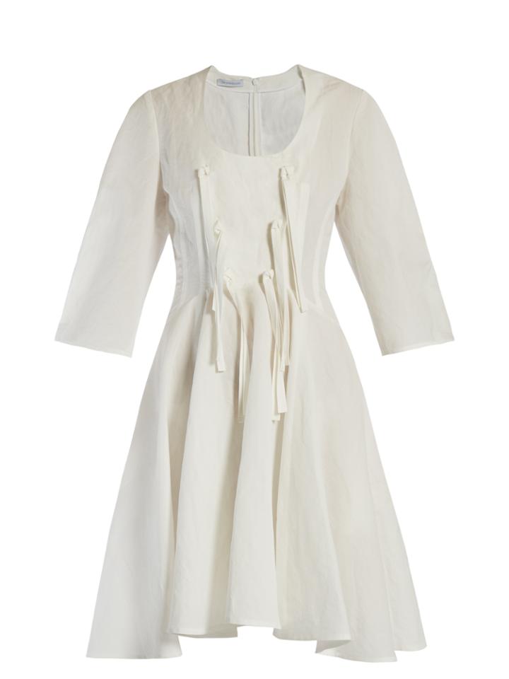 J.w.anderson Knotted-ties Balloon-sleeve Cotton-blend Dress