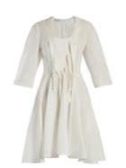 J.w.anderson Knotted-ties Balloon-sleeve Cotton-blend Dress