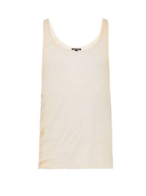 Matchesfashion.com Ann Demeulemeester - Skinny Knit Mohair Blend Vest - Mens - Beige