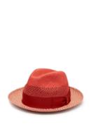 Matchesfashion.com Borsalino - Quito Panama Chevron Striped Straw Hat - Mens - Red Multi