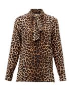 Matchesfashion.com Saint Laurent - Leopard-print Silk-crepe Blouse - Womens - Leopard