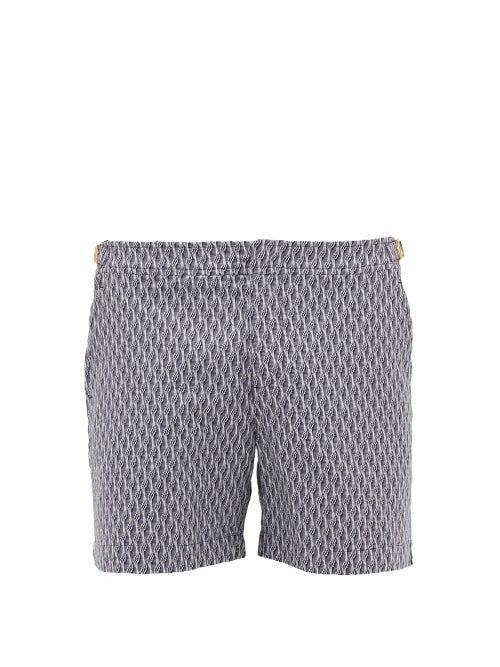 Matchesfashion.com Orlebar Brown - Bulldog X Bolt Jacquard Swim Shorts - Mens - Navy