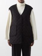 Toteme - A-line Quilted Felt Gilet - Womens - Black