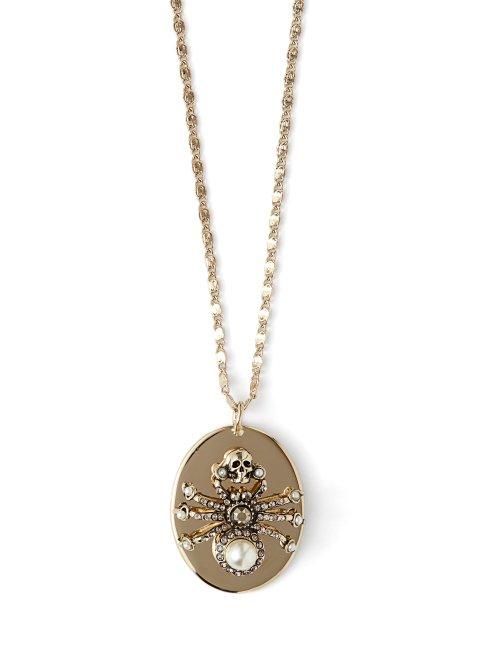 Matchesfashion.com Alexander Mcqueen - Spider Crystal And Pearl Necklace - Womens - Gold