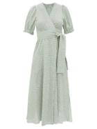 Belize - Rita Check Cotton-blend Wrap Dress - Womens - Green White