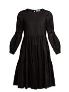 Matchesfashion.com Molly Goddard - Tiered Cotton Twill Dress - Womens - Black