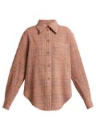 Matchesfashion.com Acne Studios - Checked Wool Blend Boucl Shirt - Womens - Light Pink