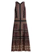 Matchesfashion.com Sea - Ezri Crochet Trimmed Printed Georgette Dress - Womens - Brown Multi