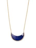 Matchesfashion.com Noor Fares - Chandra Crescent Gold, Lapis And Diamond Necklace - Womens - Blue