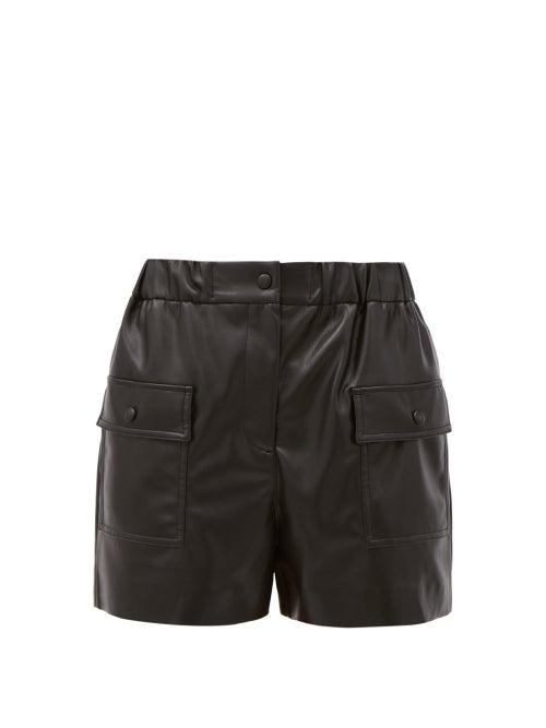 Matchesfashion.com Msgm - Faux-leather Bermuda Shorts - Womens - Black