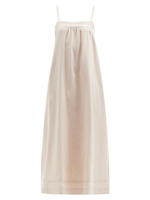 Matchesfashion.com Casa Raki - Vicky Tie-back Side-slit Dress - Womens - Gold