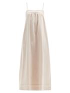 Matchesfashion.com Casa Raki - Vicky Tie-back Side-slit Dress - Womens - Gold