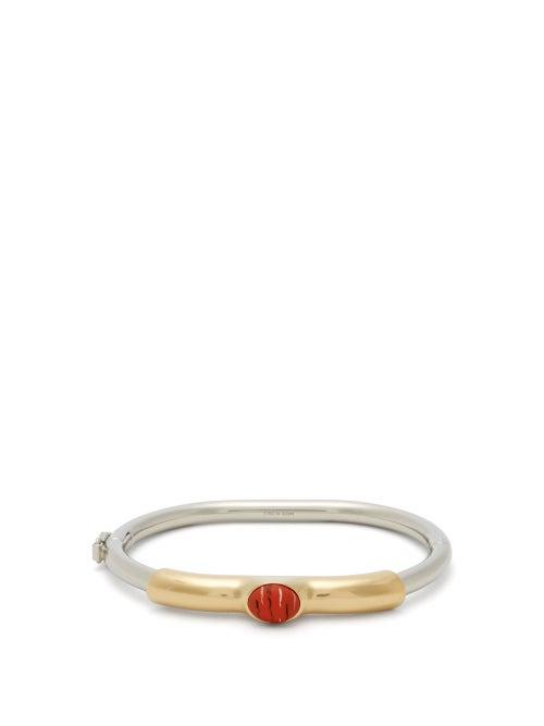 Matchesfashion.com Chlo - Stone Embellished Two Tone Brass Bracelet - Womens - Silver