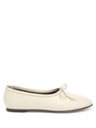 Matchesfashion.com By Far - Agnes High Cut Leather Ballet Flats - Womens - Cream