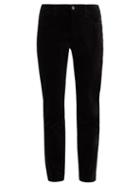 Matchesfashion.com Dolce & Gabbana - Mid Rise Velvet Trousers - Womens - Black