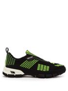 Matchesfashion.com Prada - Cross Action Mesh Trainers - Mens - Black Green