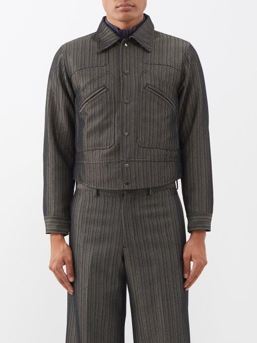 Sasquatchfabrix. - Herringbone Wool-blend Workwear Jacket - Mens - Grey