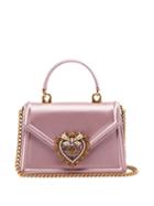 Matchesfashion.com Dolce & Gabbana - Devotion Small Satin Handbag - Womens - Pink