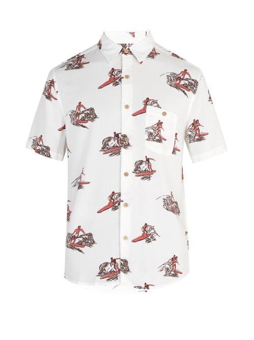 Matchesfashion.com Faherty - Golden Hour Hawaiian Shirt - Mens - White