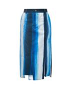 Marni - Striped Denim Midi Skirt - Womens - Blue Stripe