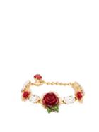 Matchesfashion.com Dolce & Gabbana - Rose And Crystal Bracelet - Womens - Red