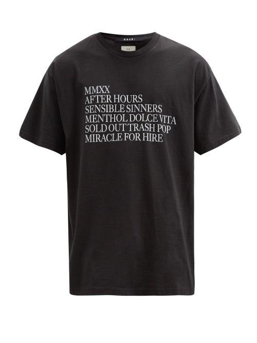 Matchesfashion.com Ksubi - After Hours Washed Cotton-jersey T-shirt - Mens - Black