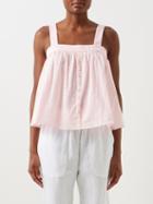 Loup Charmant - Elia Organic-cotton Fil-coup Trapeze Top - Womens - Pink Multi