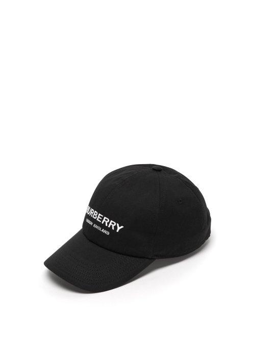 Matchesfashion.com Burberry - Logo Embroidered Cotton Twill Cap - Mens - Black