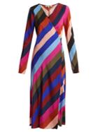 Diane Von Furstenberg Carson Striped Silk Wrap Dress