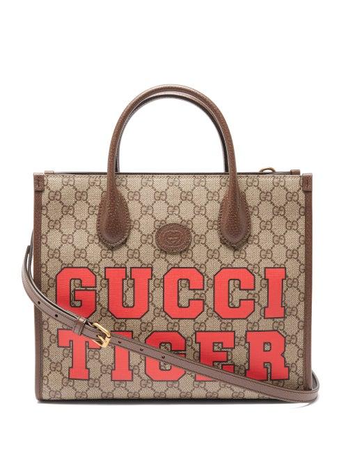 Gucci - Tiger-logo Gg-supreme Canvas Tote Bag - Womens - Beige Multi