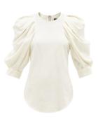 Isabel Marant - Surya Balloon-sleeve Crepe Top - Womens - White