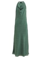 Matchesfashion.com Raey - Halterneck Polka Dot Silk Dress - Womens - Green Print